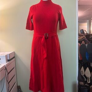 NWT Ann Taylor Elegant Red Belted Dress size XL